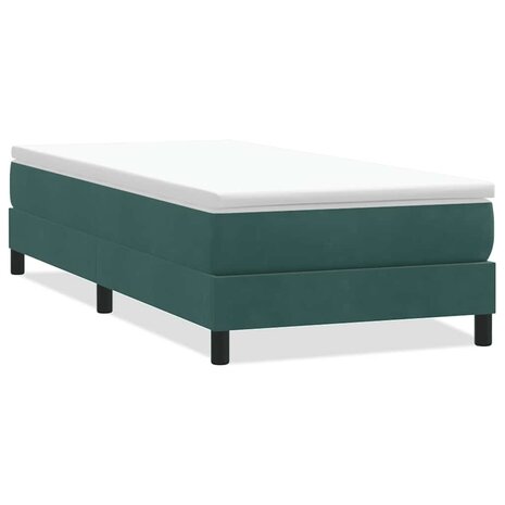 Boxspring zonder matras fluweel donkergroen 90x220 cm 2