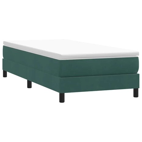 Boxspring zonder matras fluweel donkergroen 90x220 cm 3