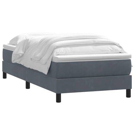 Boxspring met matras fluweel donkergrijs 80x210 cm 3