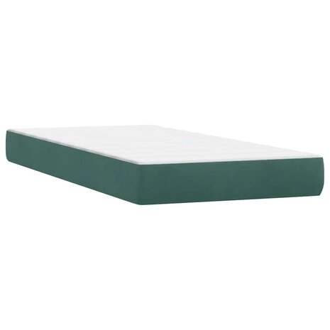 Boxspring met matras fluweel donkergroen 90x210 cm 7