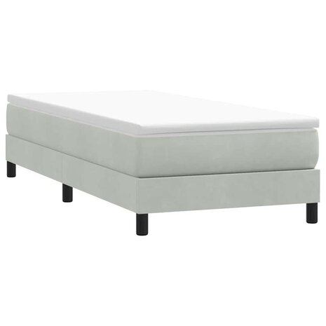 Boxspring met matras fluweel lichtgrijs 80x220 cm 5