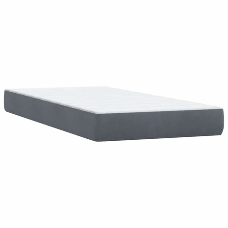 Boxspring met matras fluweel donkergrijs 80x220 cm 7