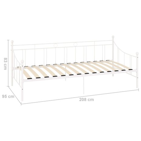 Slaapbankframe metaal wit 90x200 cm 8