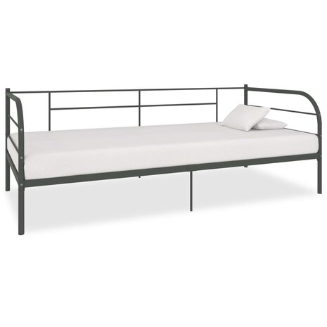 Bedbankframe metaal grijs 90x200 cm 1