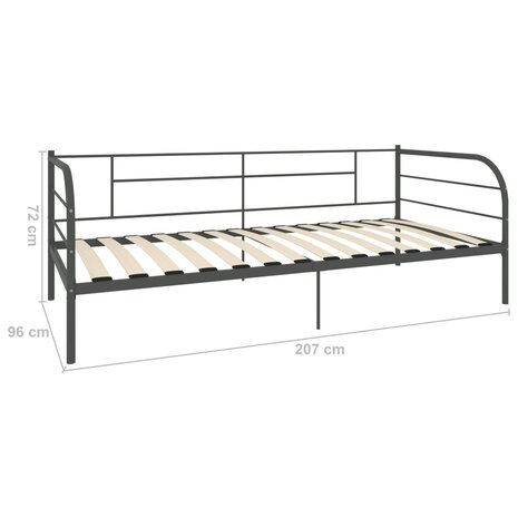Bedbankframe metaal grijs 90x200 cm 8