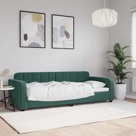 Slaapbank 80x200 cm fluweel donkergroen 1