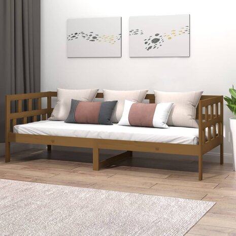 Slaapbank massief grenenhout honingbruin 80x200 cm 1
