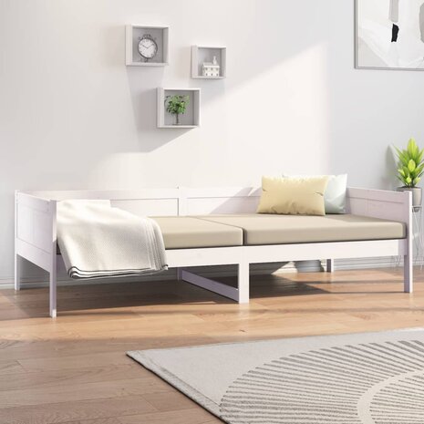 Slaapbank massief grenenhout wit 90x190 cm 7