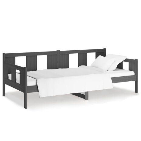 Slaapbank massief grenenhout grijs 80x200 cm 2