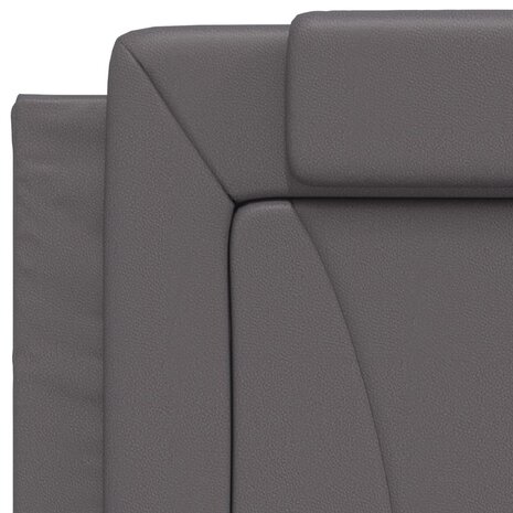 Bed met matras kunstleer grijs 90x190 cm 7