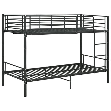 Stapelbed metaal zwart 90x200 cm 2