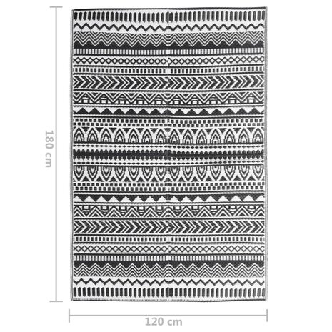 Buitenkleed ARAKIL 120x180 cm polypropeen zwart 7