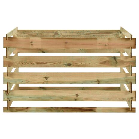 Tuincompostbak gelat 120x120x70 cm geïmpregneerd grenenhout 2