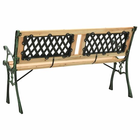 Tuinbank 122 cm gietijzer en massief vurenhout 4