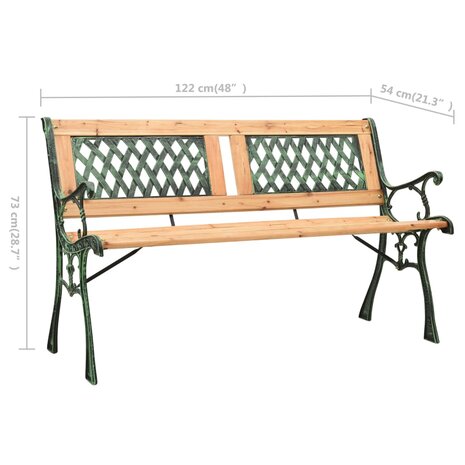 Tuinbank 122 cm gietijzer en massief vurenhout 6