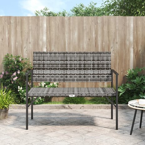Tuinbank 2-zits poly rattan grijs 1