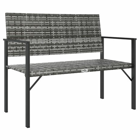 Tuinbank 2-zits poly rattan grijs 2