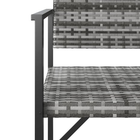 Tuinbank 2-zits poly rattan grijs 6