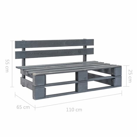 Tuinbank pallet hout grijs 5