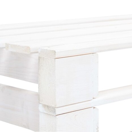Tuinbank pallet hout wit 3