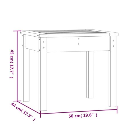 Tuinbank 50x44x45 cm massief grenenhout grijs 8