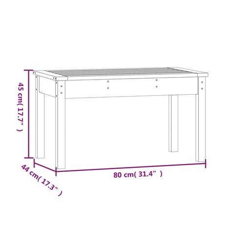 Tuinbank 80x44x45 cm massief grenenhout grijs 8