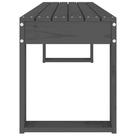 Tuinbank 110x38x45 cm massief grenenhout grijs 4