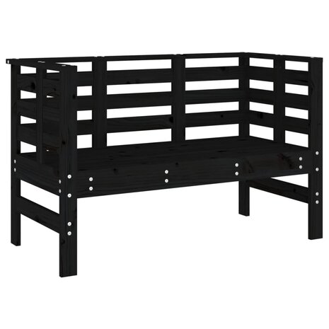 Tuinbankje 111,5x53x71 cm massief grenenhout zwart 2