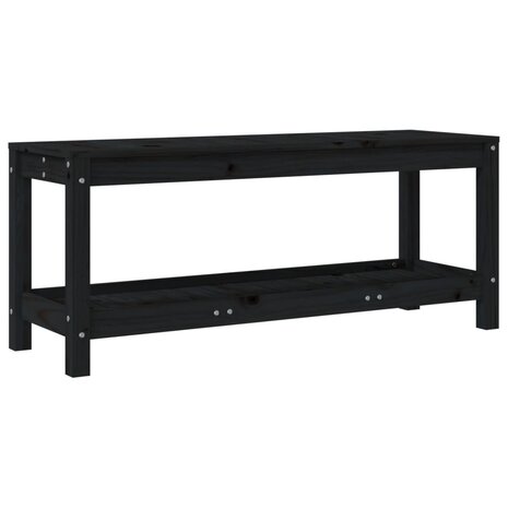 Tuinbank 108x35x45 cm massief grenenhout zwart 2