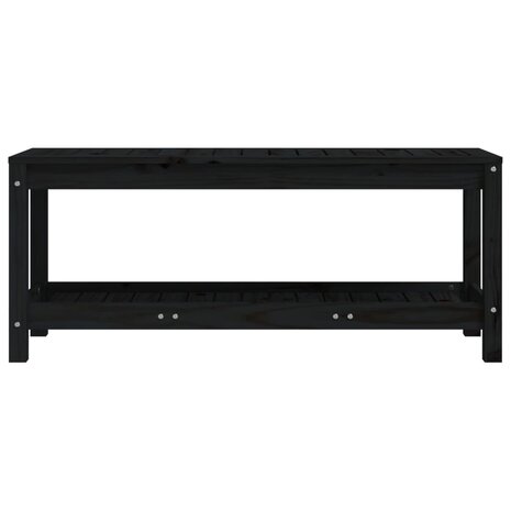 Tuinbank 108x35x45 cm massief grenenhout zwart 4