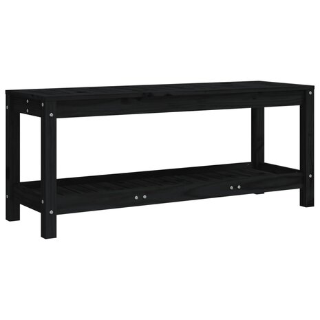 Tuinbank 108x35x45 cm massief grenenhout zwart 5
