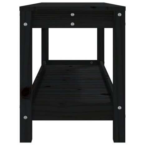 Tuinbank 108x35x45 cm massief grenenhout zwart 6