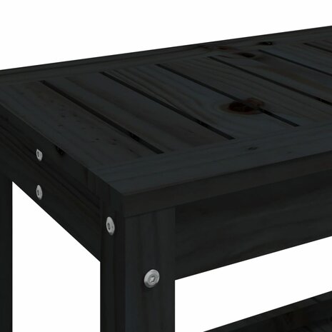 Tuinbank 108x35x45 cm massief grenenhout zwart 7