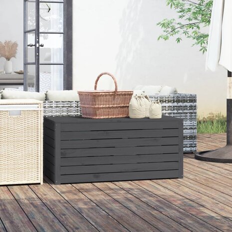 Tuinbox 101x50,5x46,5 cm massief grenenhout grijs 1