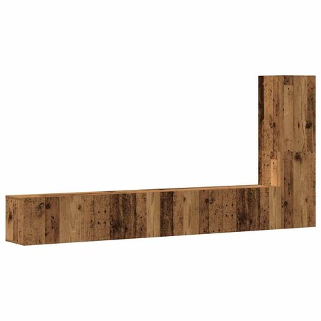 3-delig Tv-meubelset wandmontage bewerkt hout oud houtkleurig 2