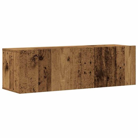 3-delig Tv-meubelset wandmontage bewerkt hout oud houtkleurig 4