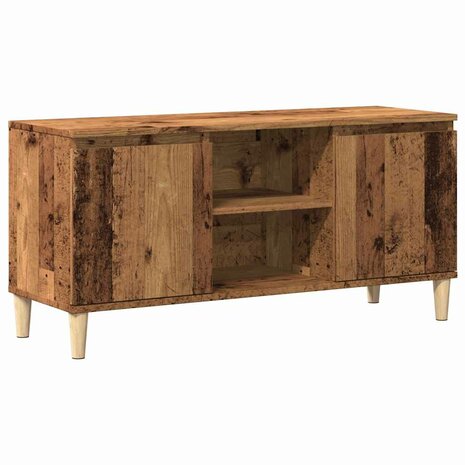 Tv-meubel 102x35x50 cm bewerkt hout oud houtkleurig 2