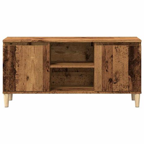 Tv-meubel 102x35x50 cm bewerkt hout oud houtkleurig 4
