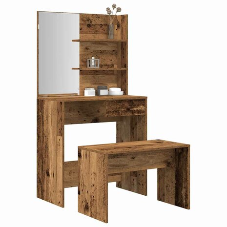 Kaptafelset bewerkt hout oud houtkleurig 1