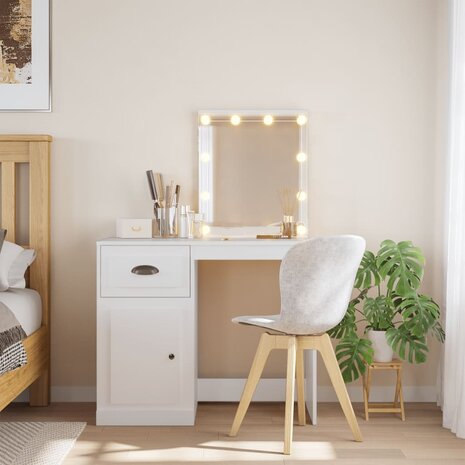 Kaptafel met LED-verlichting 90x42x132,5 cm wit 1
