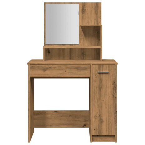 Kaptafel met spiegel 86,5x35x136 cm artisanaal eikenkleur 4