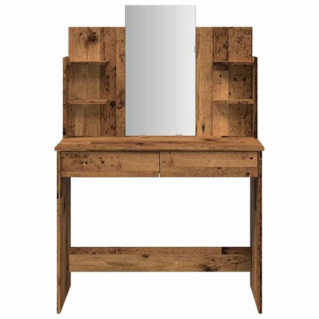 Kaptafel met spiegel 96x39x142 cm oud houtkleurig 4