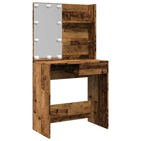 Kaptafel met LED-verlichting 74,5x40x141 cm oud houtkleurig 2