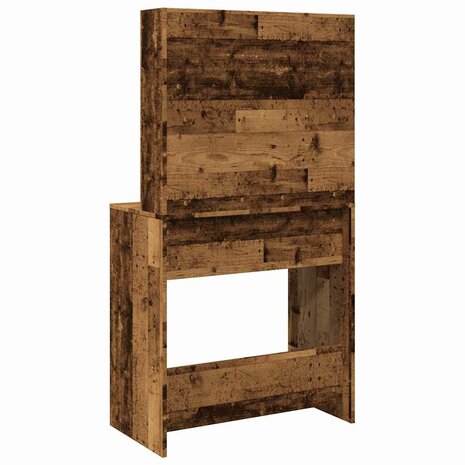 Kaptafel met LED-verlichting 74,5x40x141 cm oud houtkleurig 7