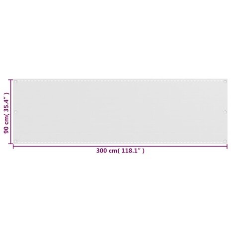 Balkonscherm 90x300 cm HDPE wit 5