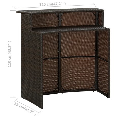 4-delige Tuinbarset met kussens bruin 8