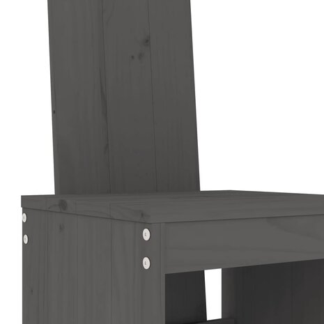 3-delige Tuinbarset massief grenenhout grijs 5