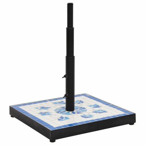 Parasolvoet vierkant 12 kg blauw en wit 2