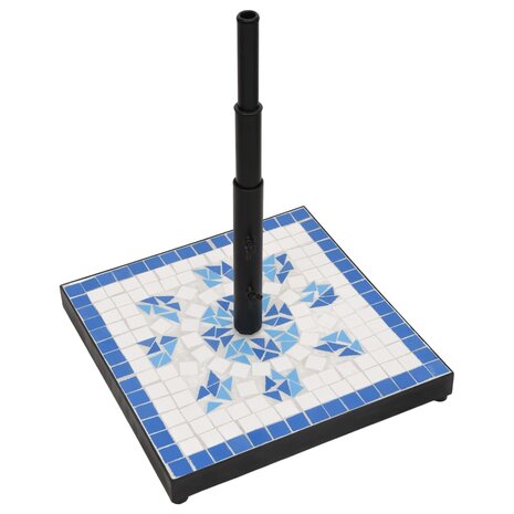 Parasolvoet vierkant 12 kg blauw en wit 3
