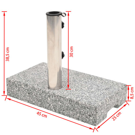 Parasolvoet rechthoekig 25 kg graniet  8